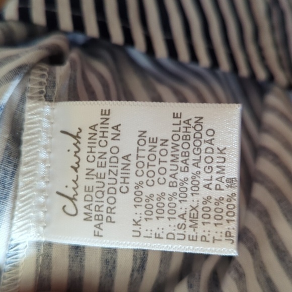 Chic Wish navy stripe bow bell sleeves Coastal preppy cotton top NWT sz XS/S - Picture 6 of 8